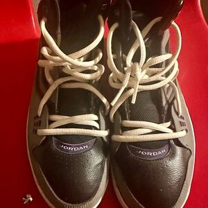 Jordan Kids Black and Purple Sneakers. Great condition